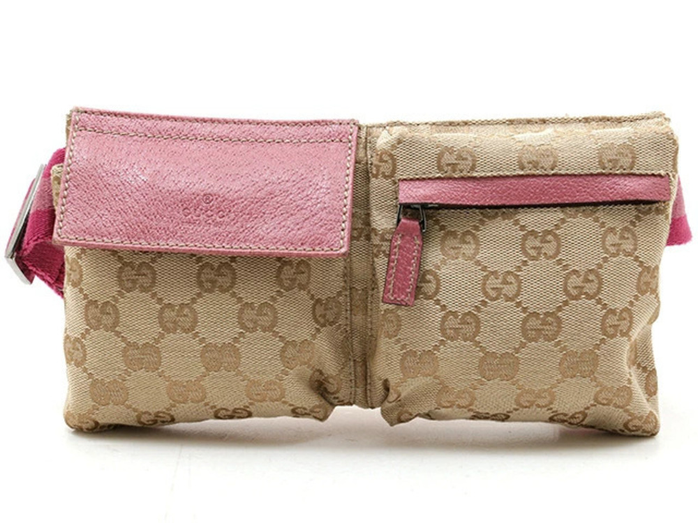 Gucci Waist Belt Crossbody bag canvas embossed leather